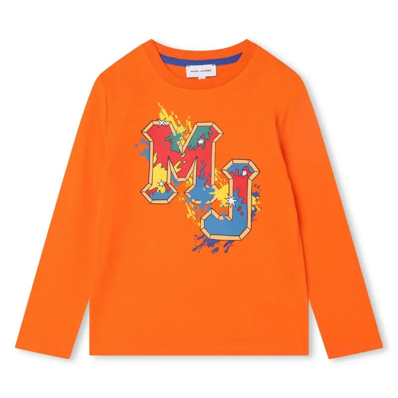 Boys Orange Organic  T-Shirt