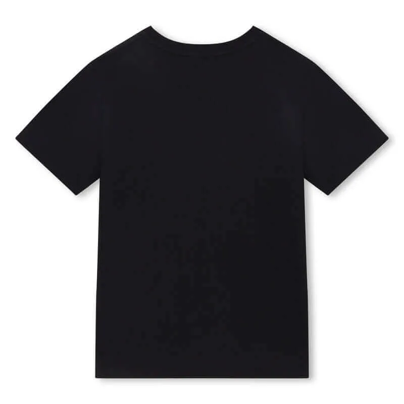 Boys Organic Black / Blue Logo T-Shirt