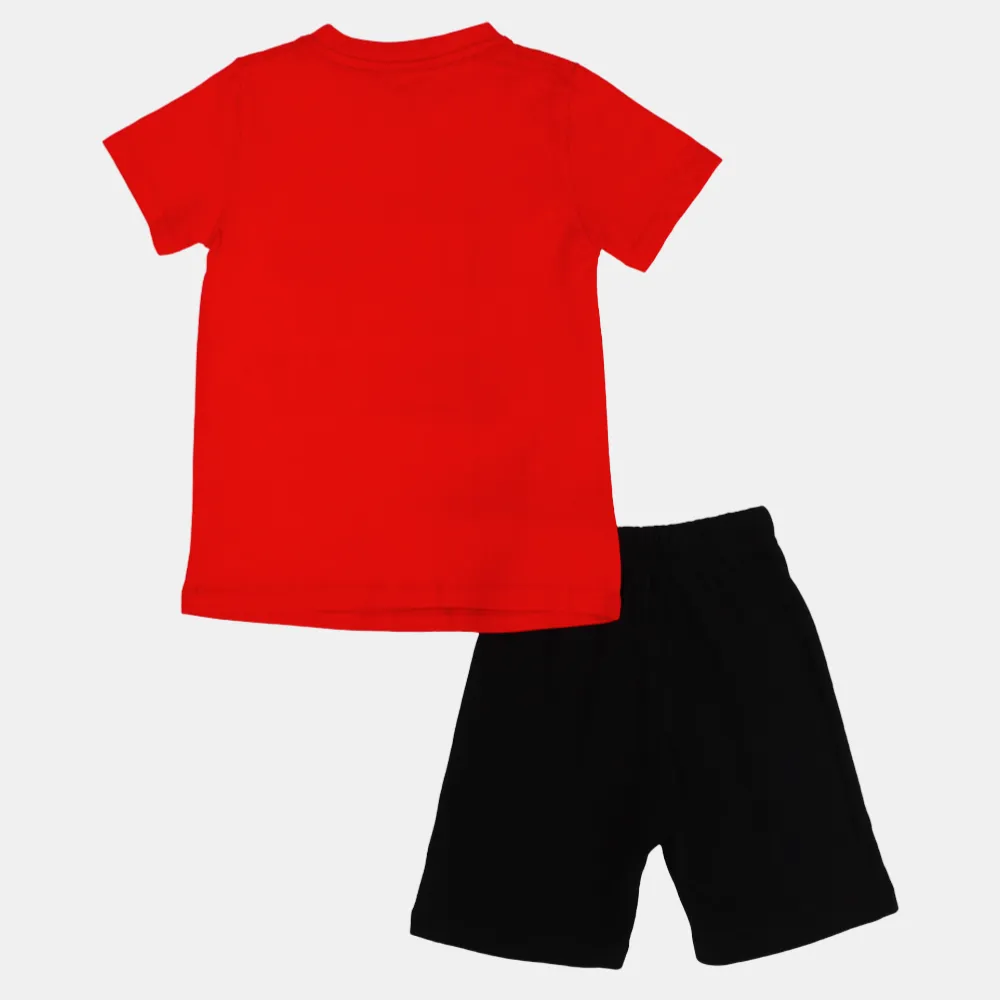 Boys Pajama Set – Red with Fun Print