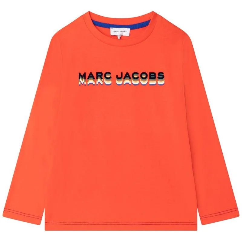 Boys Peach 3D Logo Long Sleeve T-Shirt