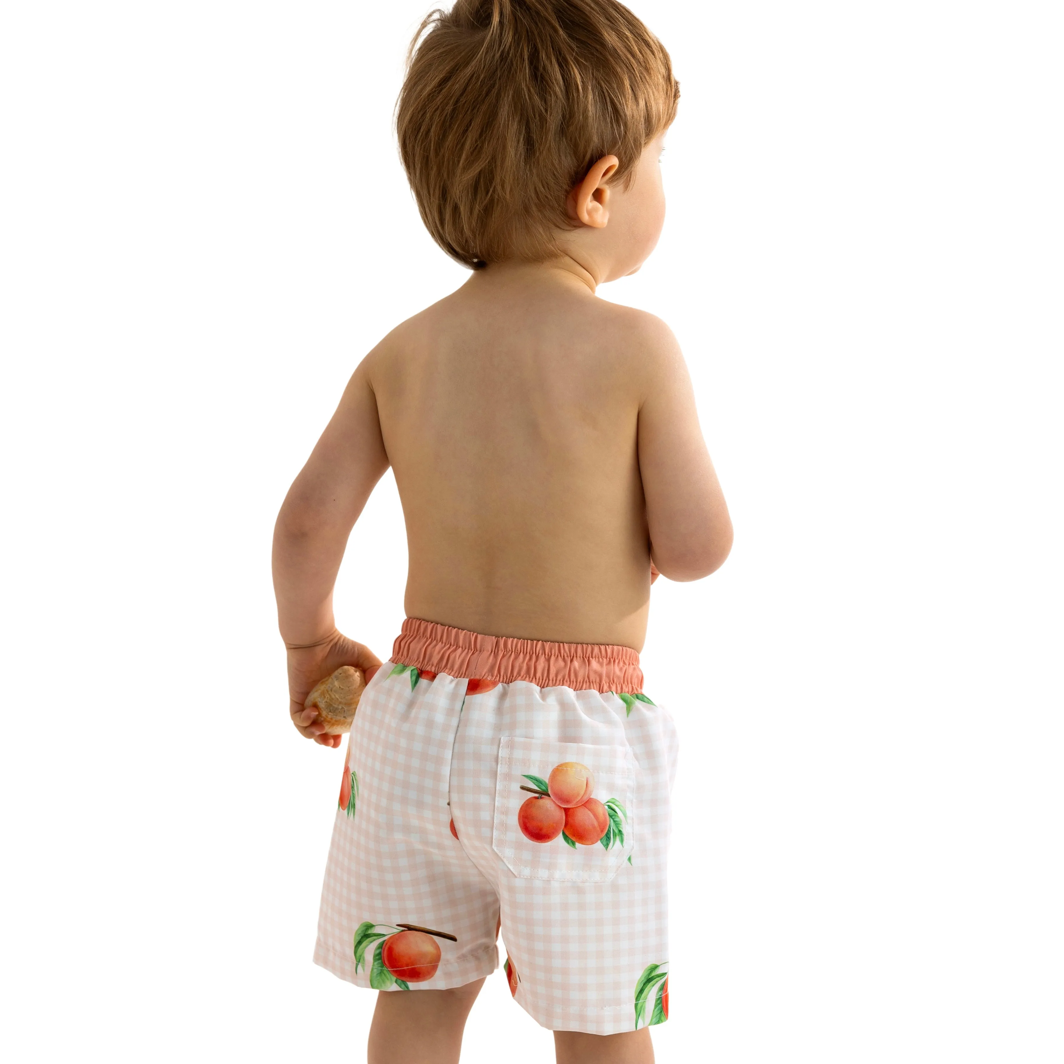 Boys Peach Print Short Set