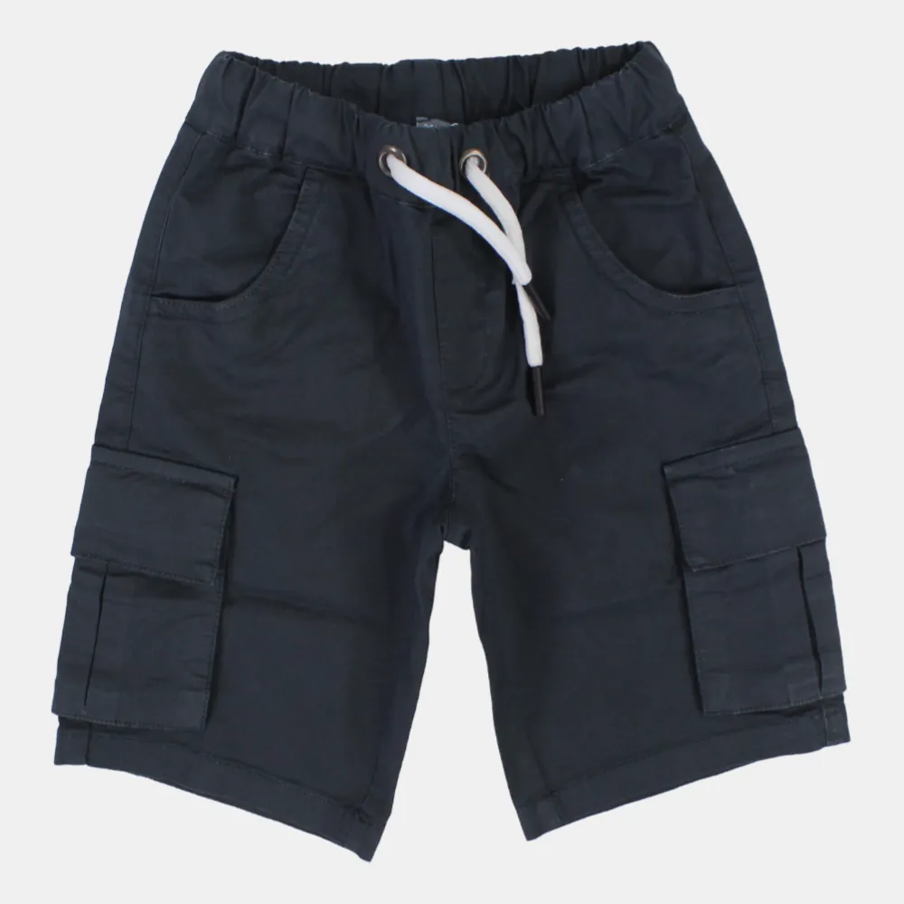 Boys Plain Gabardine Cargo Shorts