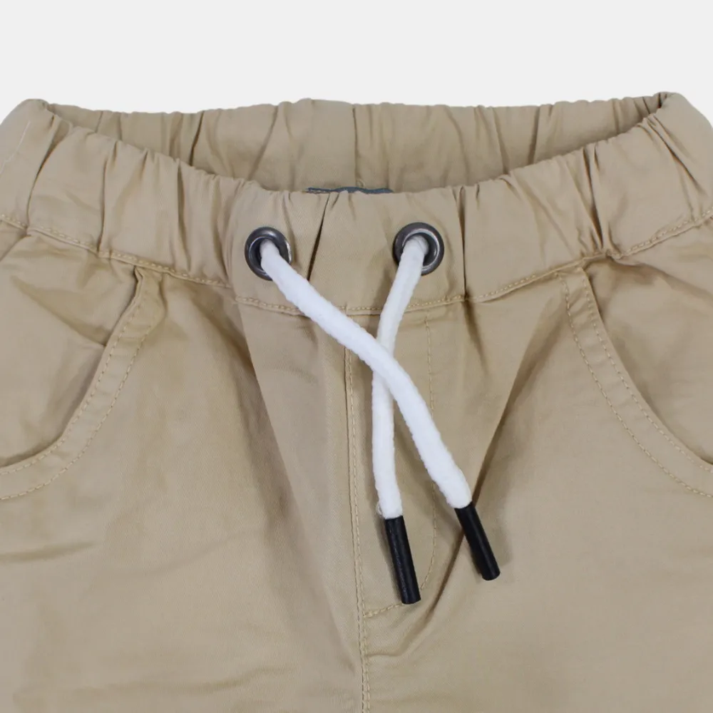 Boys Plain Gabardine Cargo Shorts