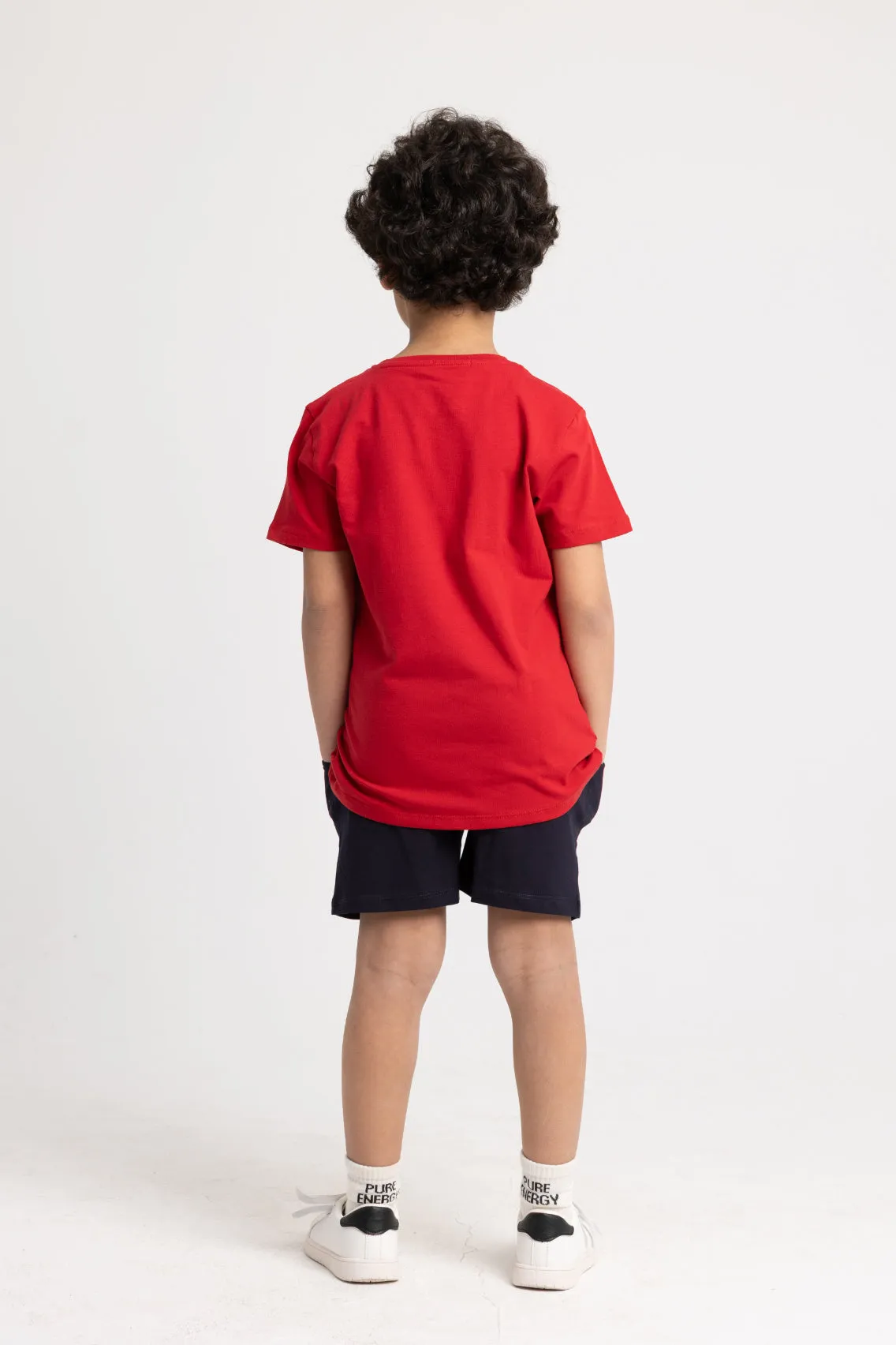 Boys "URBAN ART" Short-Sleeved Pajama Set – Red