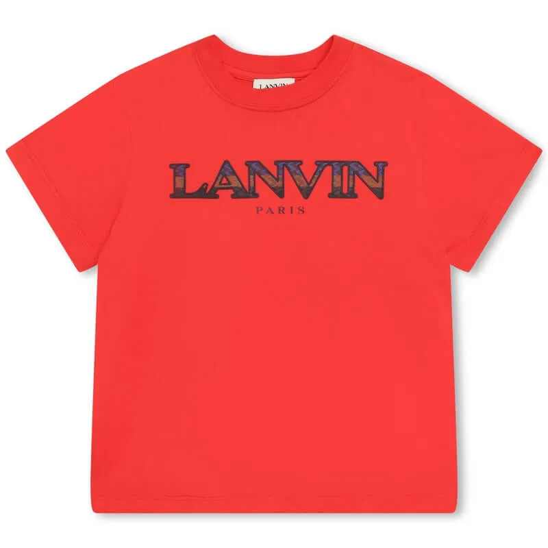 Boys Red Colourful Logo T-Shirt