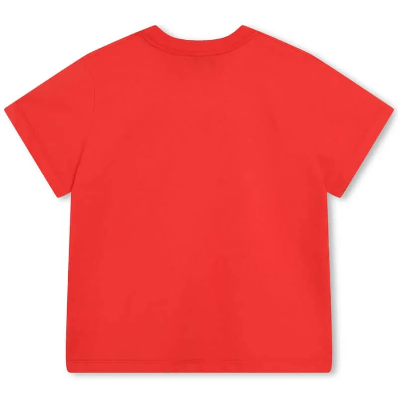 Boys Red Colourful Logo T-Shirt