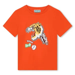 Boys Red 'KENZO CLUB D1' Short Sleeve T-Shirt