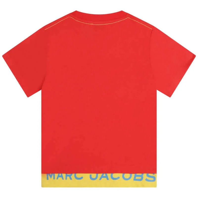 Boys Red Logo Organic Cotton T-Shirt