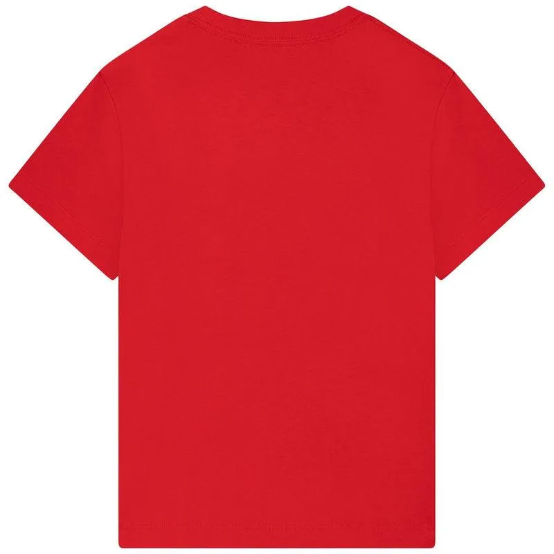 Boys Red Triangle Logo Short Sleeve T-Shirt