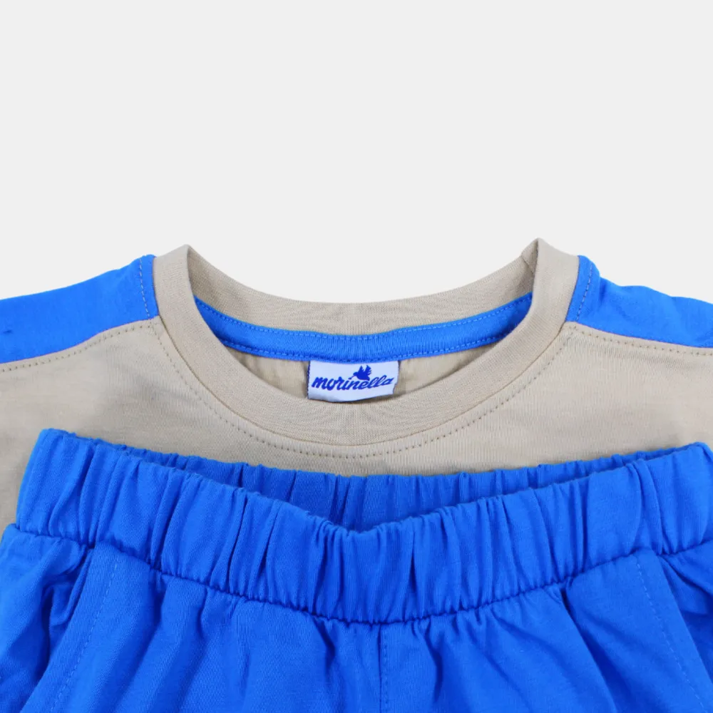 Boys Short-Sleeved Cotton Pajama Set- Surfing Print