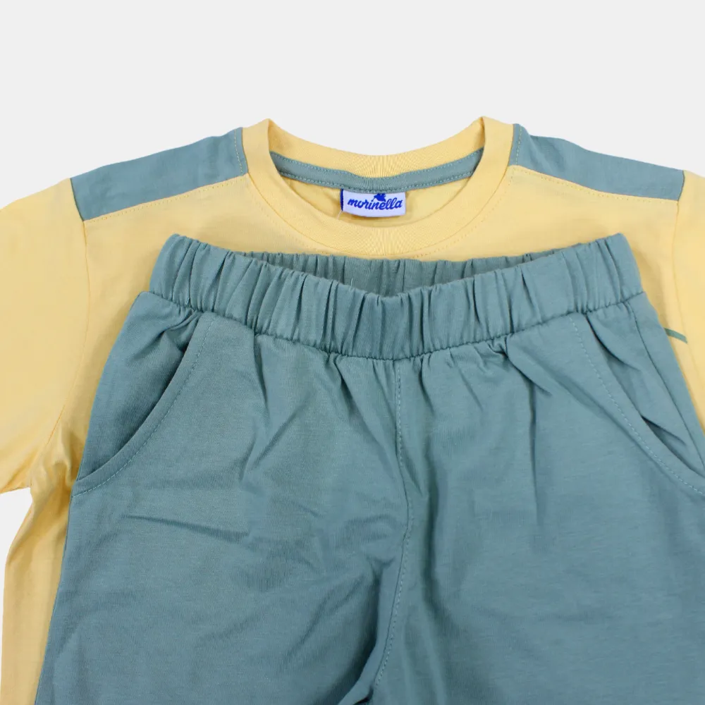 Boys Short-Sleeved Cotton Pajama Set- Surfing Print