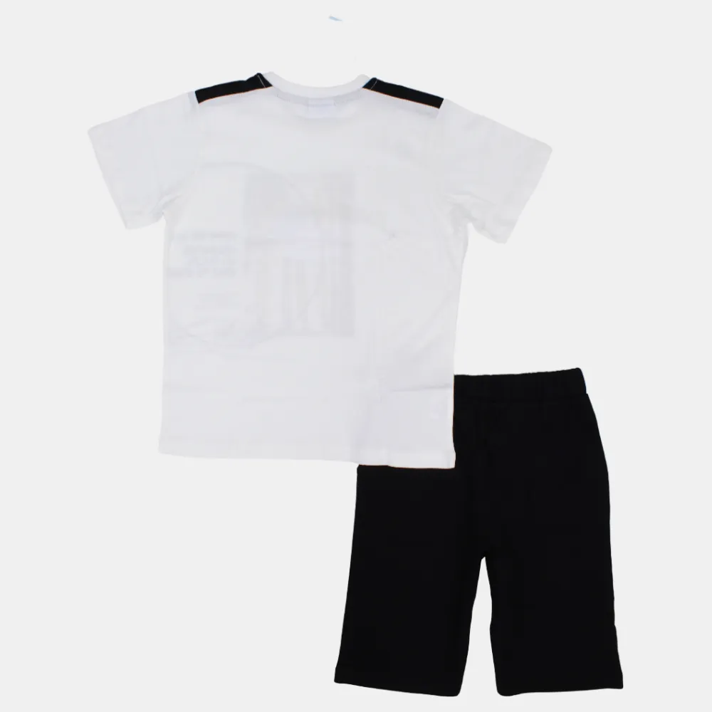 Boys Short-Sleeved Cotton Pajama Set- Surfing Print