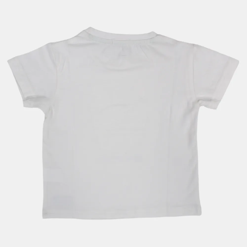Boys Short-Sleeved Cotton T-Shirt with Happy Crocodile Print