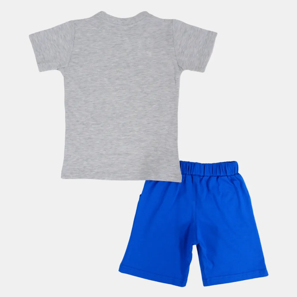 Boys' Short-Sleeves Pajama Set – Grey Cool Print