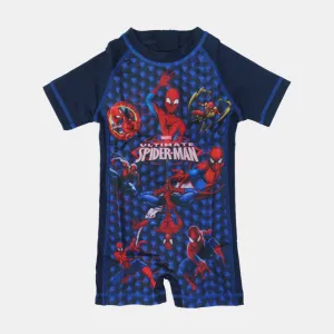 Boys' Swimsuit Overall – Navy Spiderman Design