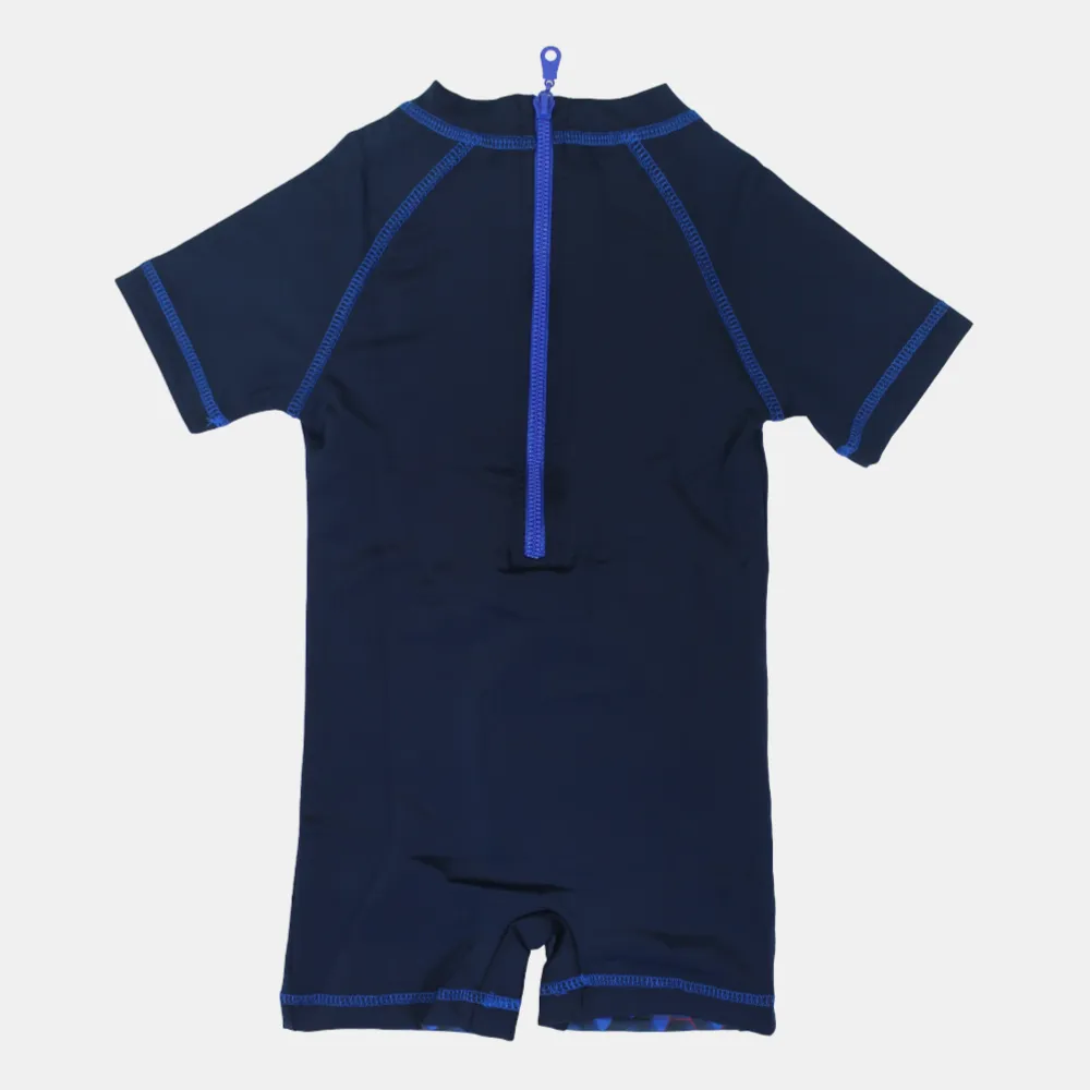 Boys' Swimsuit Overall – Navy Spiderman Design