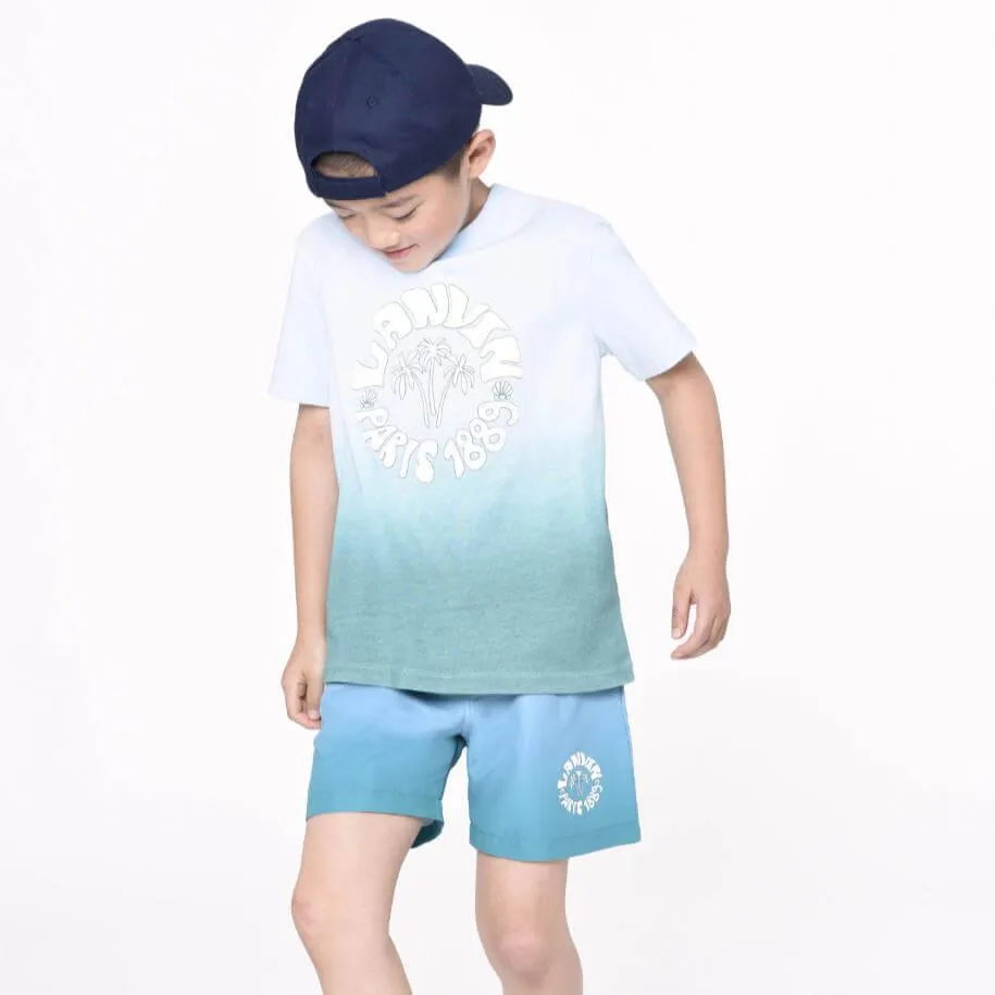 Boys Turquoise Waves Swim Shorts