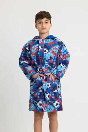 Boys' Waterproof Swim Robe – "Football" Design