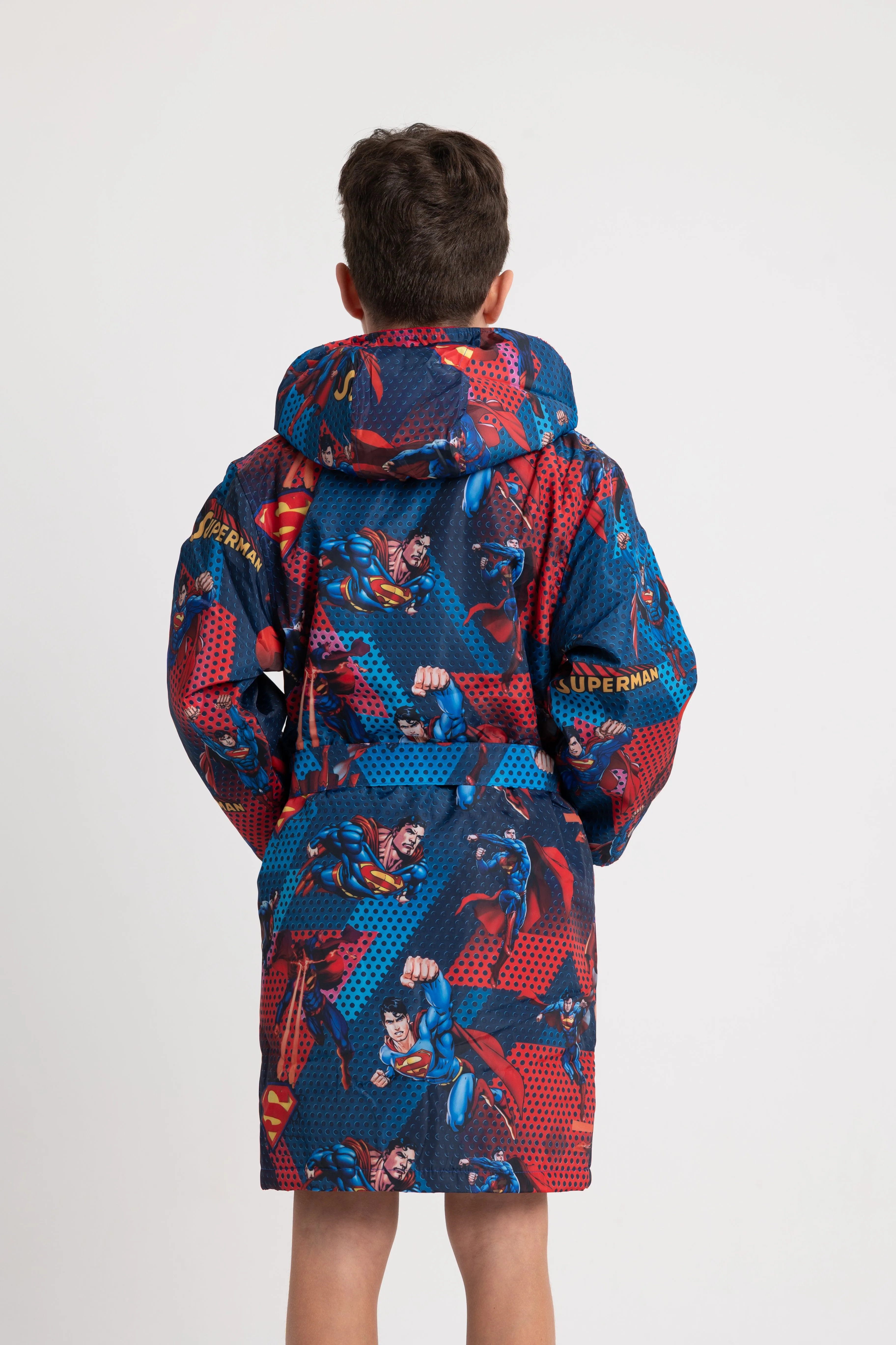 Boys' Waterproof Swim Robe – Superman Design