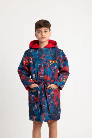 Boys' Waterproof Swim Robe – Superman Design