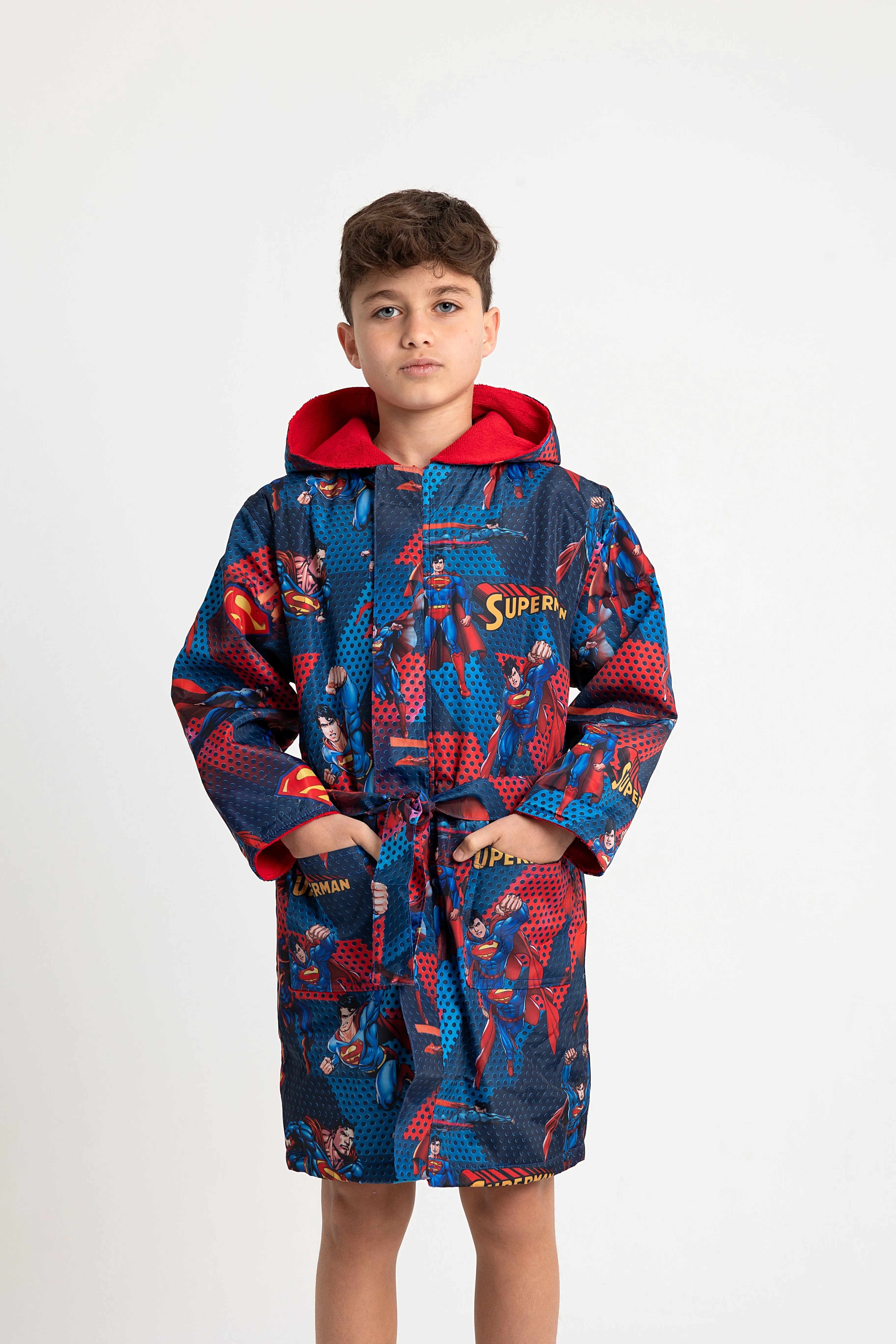 Boys' Waterproof Swim Robe – Superman Design