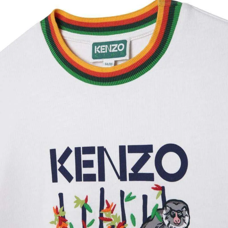 Boys White Bamboo Tiger T-Shirt