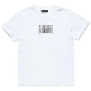 Boys White Barcode T-Shirt