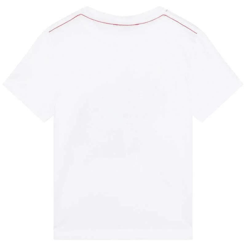 Boys White Basketball T-shirt