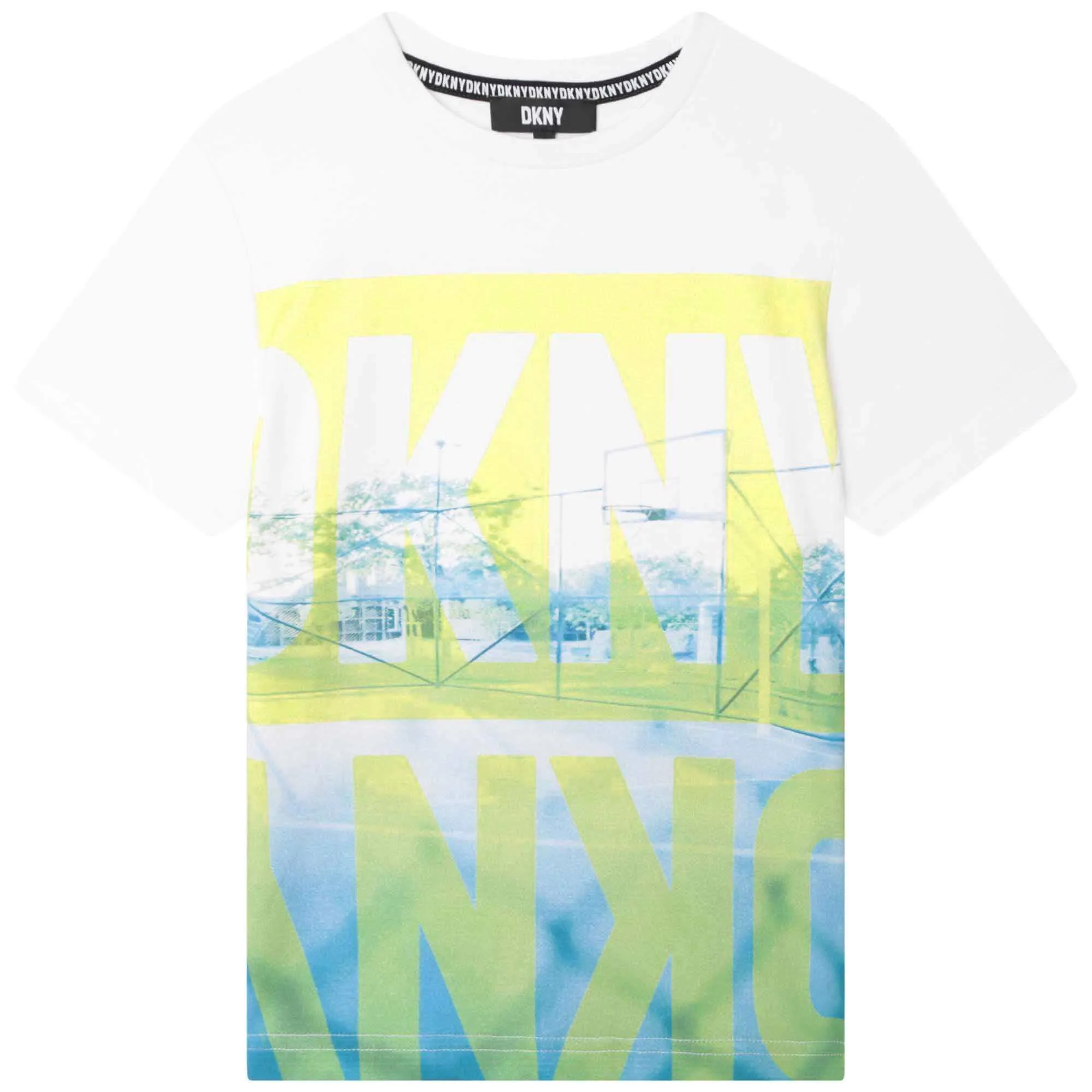 Boys White Cotton Logo T-Shirt
