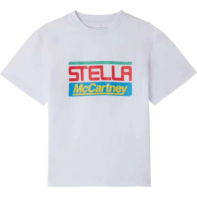 Boys White Cotton Logo T-Shirt