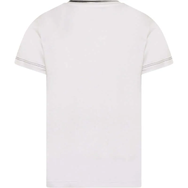 Boys White Distorted Logo T-Shirt