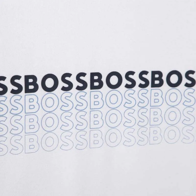 Boys White Gradient Logo Short Sleeve T-shirt