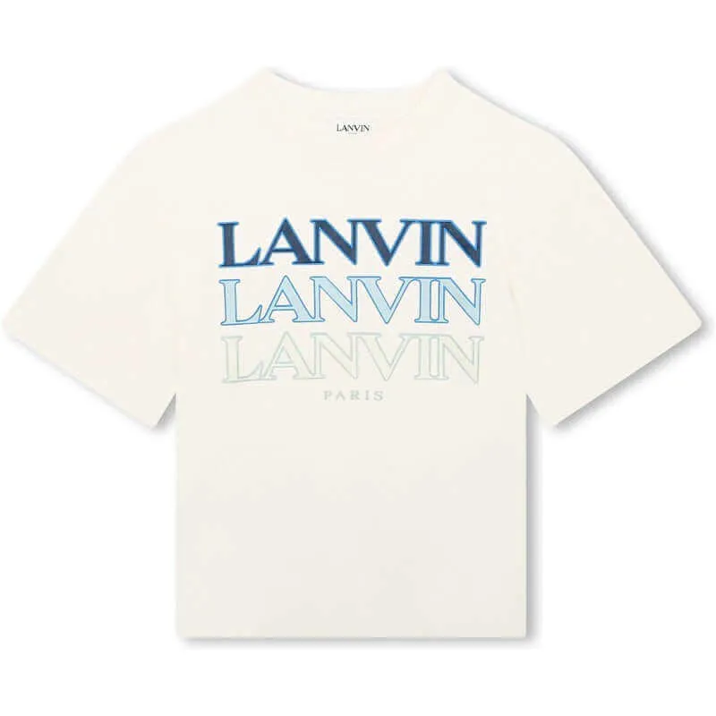 Boys White Multi Logo T-Shirt