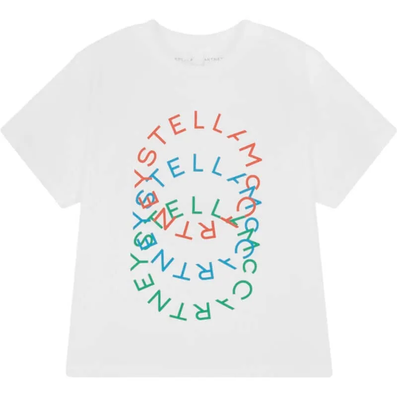 Boys White Organic Cotton Logo T-Shirt