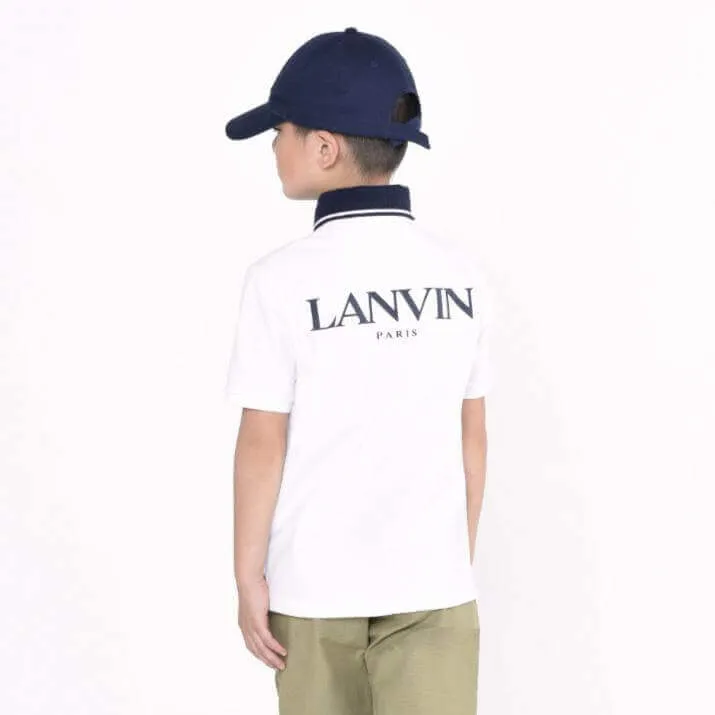 Boys White Short Sleeve Cotton Polo Shirt