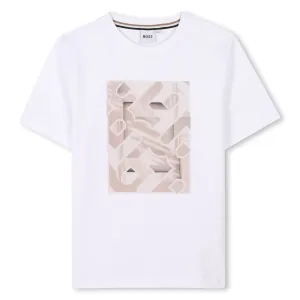 Boys White Short Sleeve T-Shirt