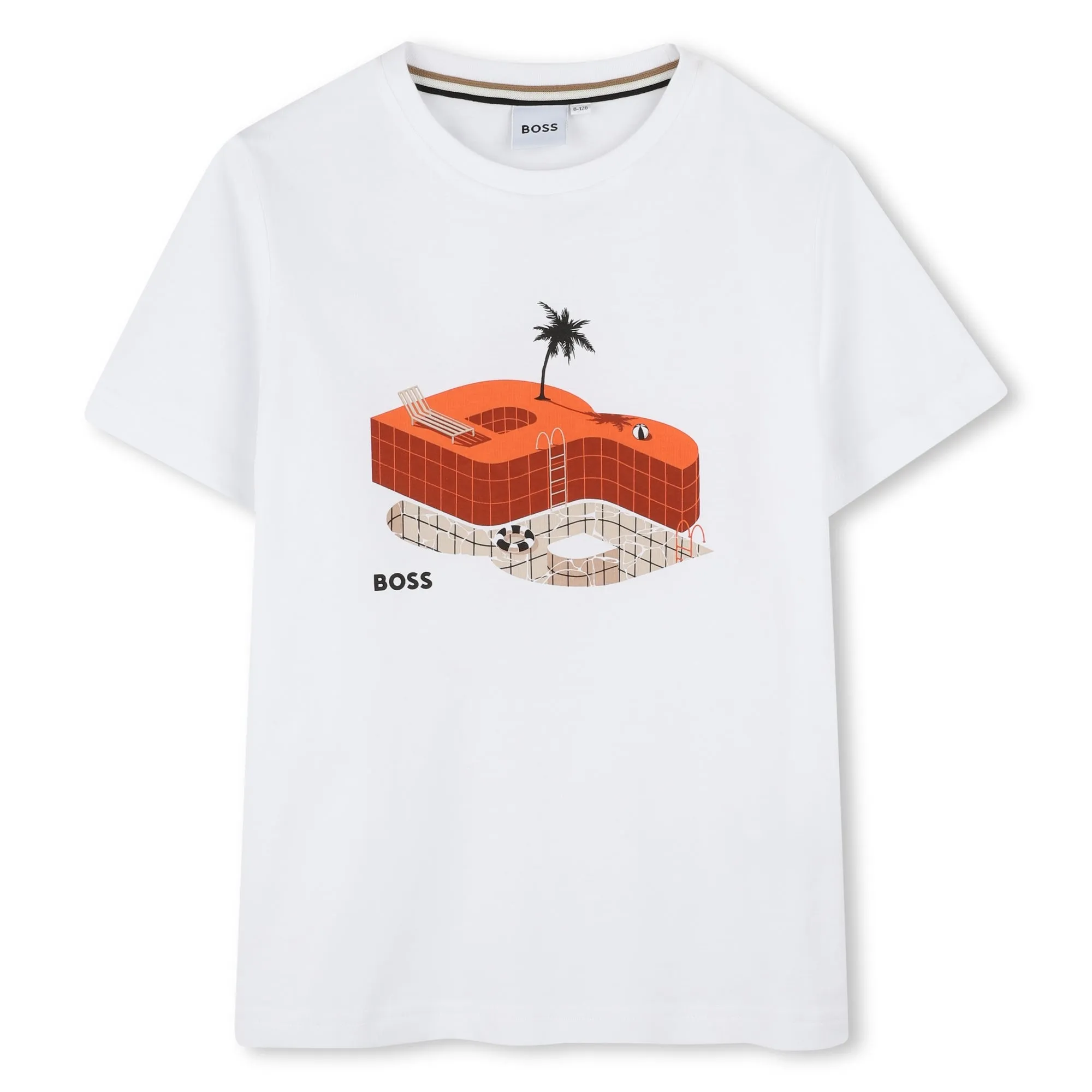 Boys White Short Sleeves T-Shirt