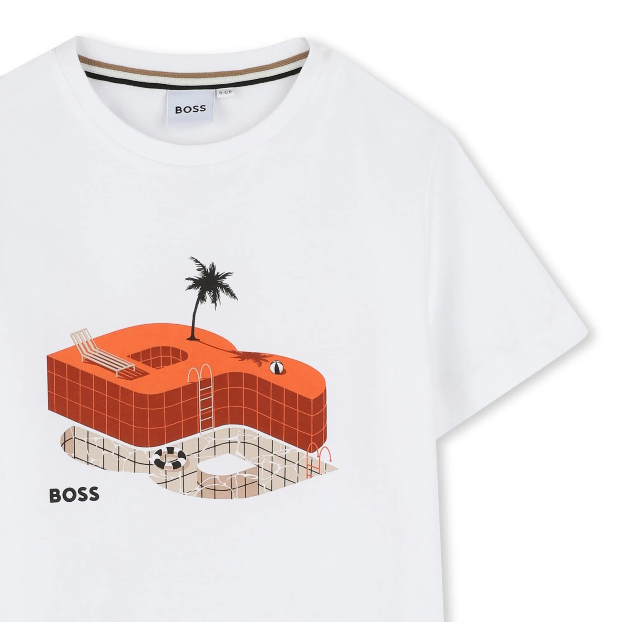 Boys White Short Sleeves T-Shirt