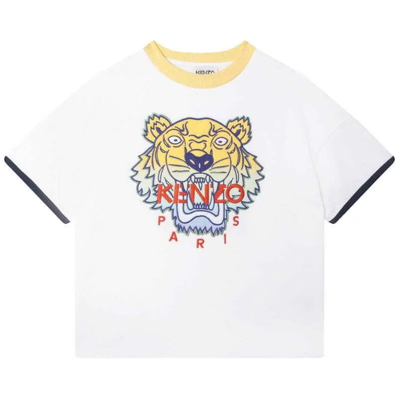 Boys White Tiger Logo T-Shirt