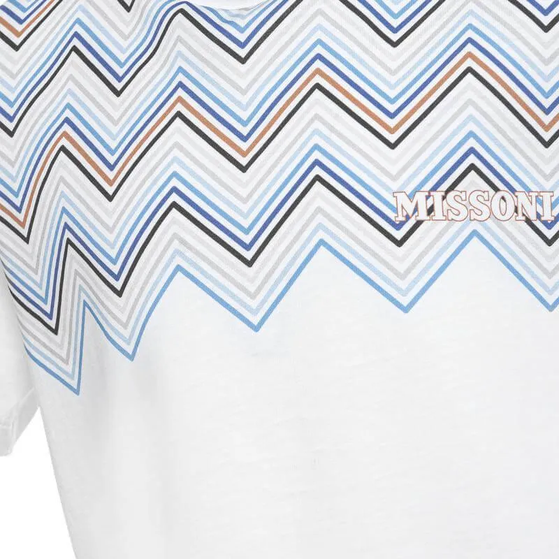 Boys White Zig Zag T-Shirt