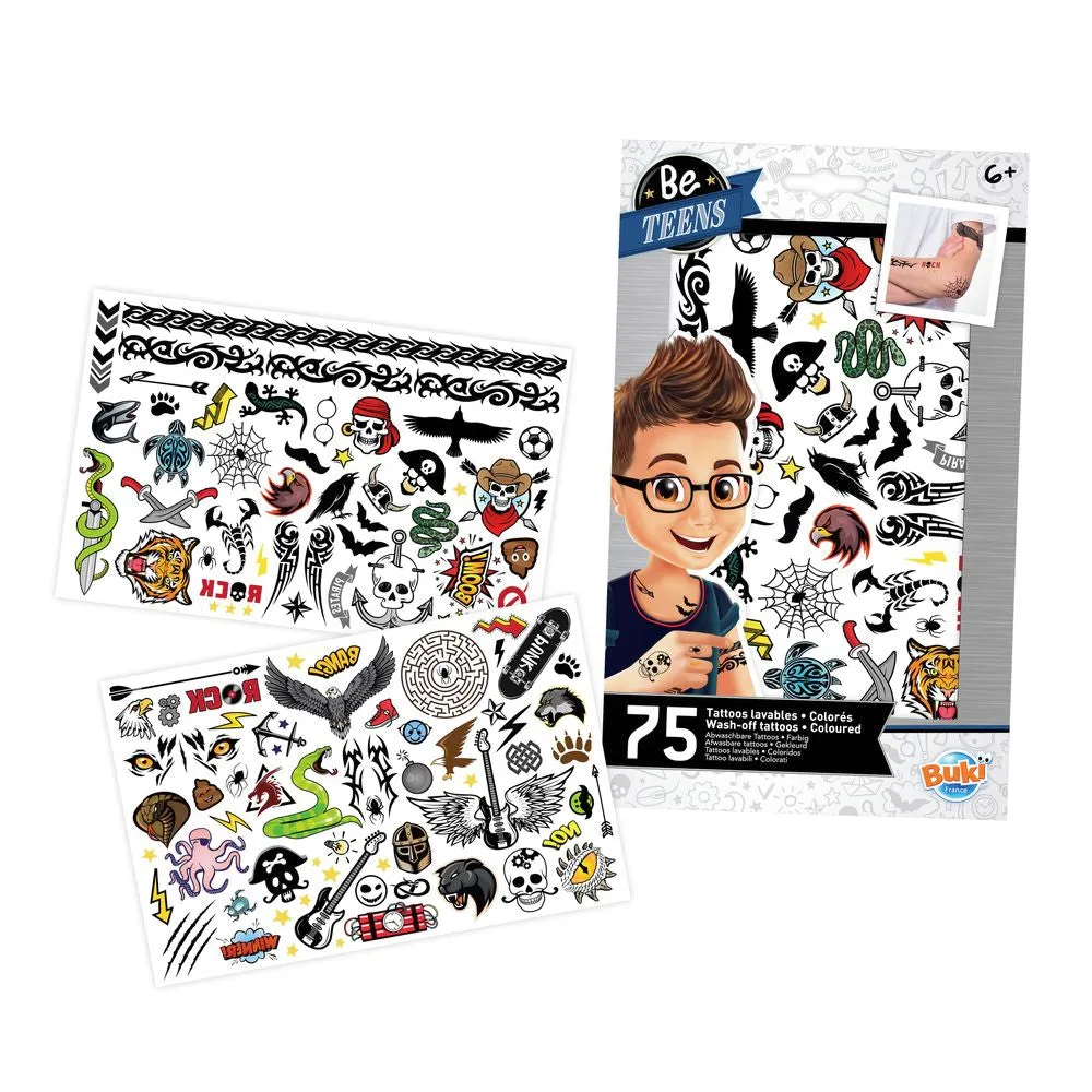 Buki France 75 Wash-Off Tattoos - Rock
