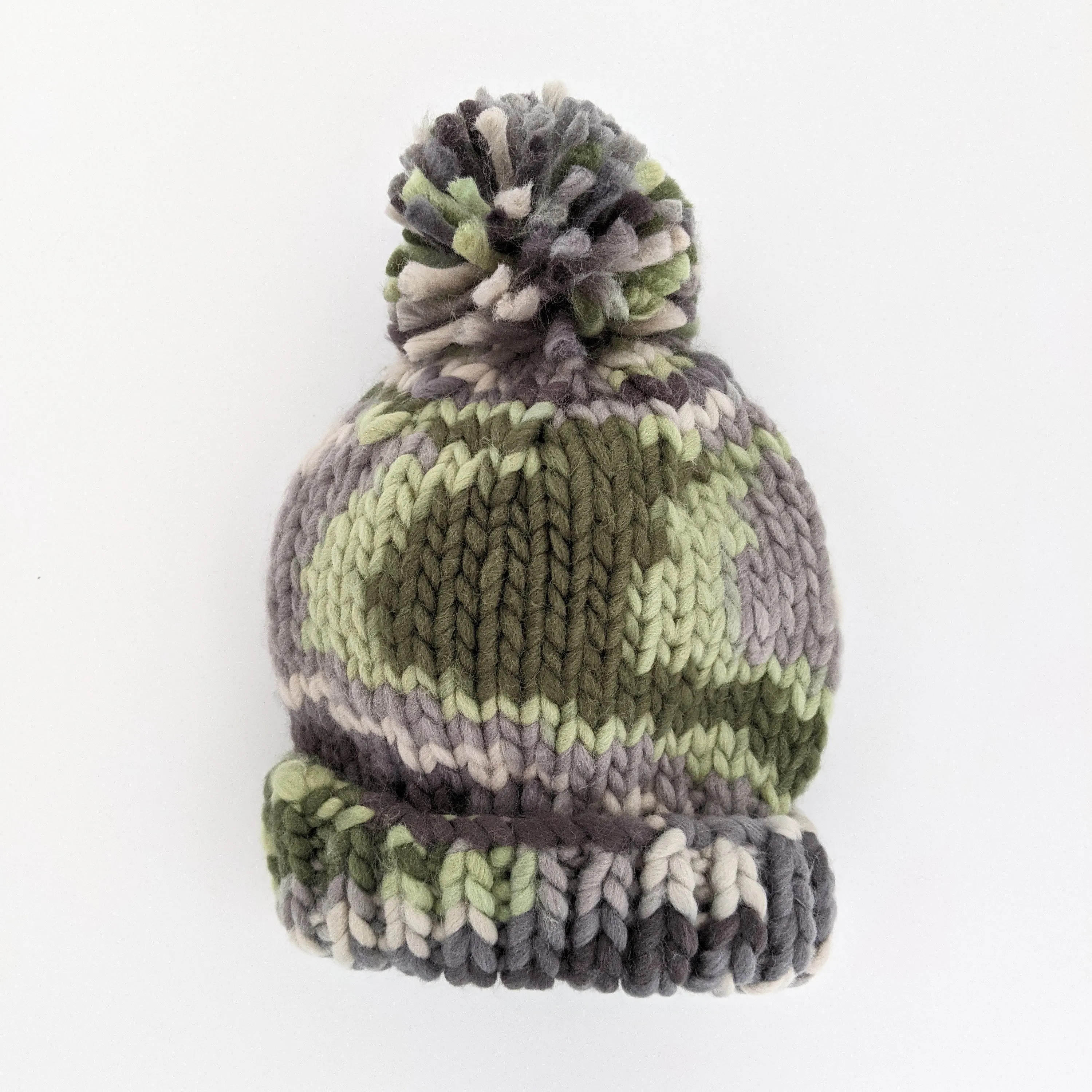 Camouflage Army Green Knit Beanie Hat by Huggalugs