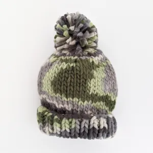 Camouflage Army Green Knit Beanie Hat by Huggalugs