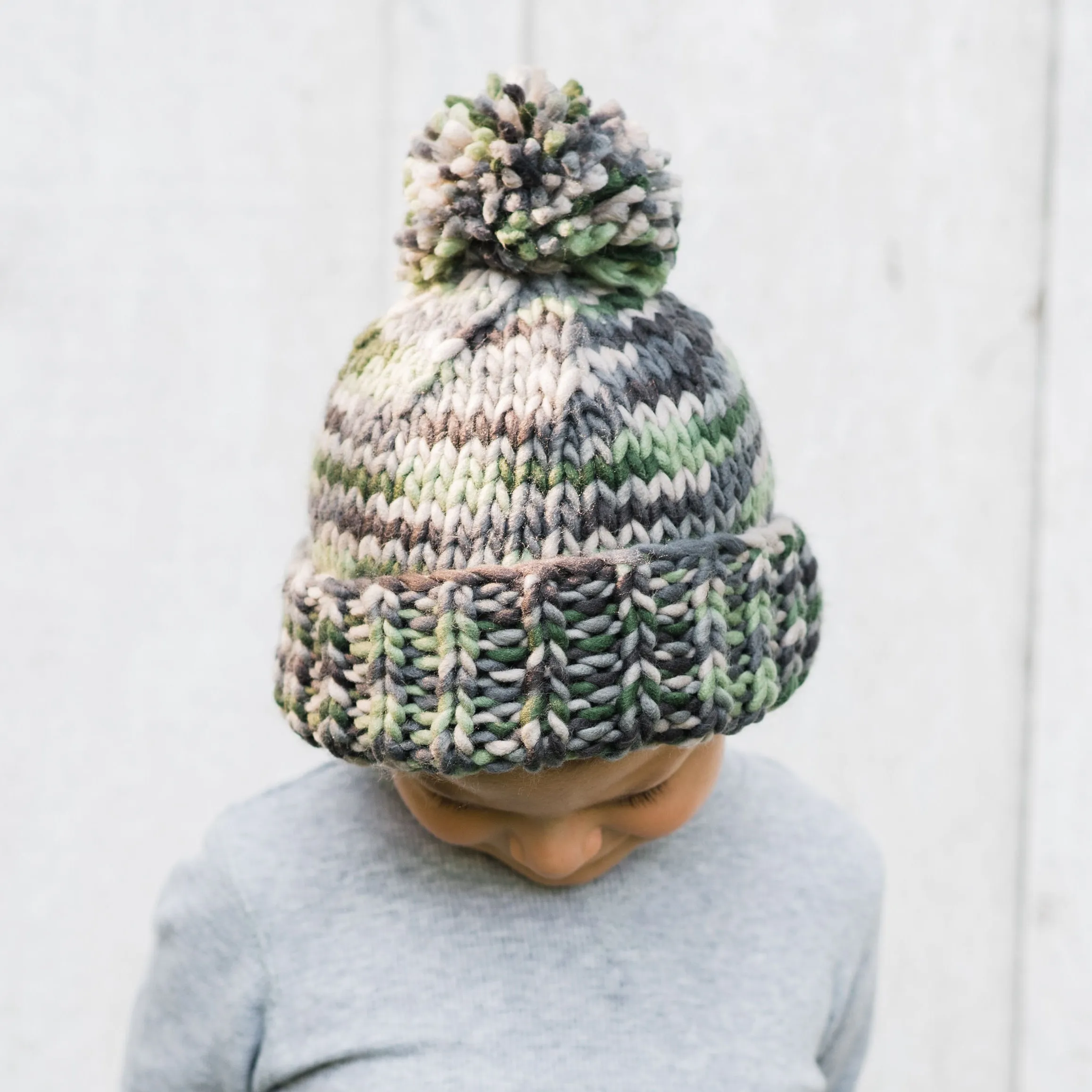 Camouflage Army Green Knit Beanie Hat by Huggalugs