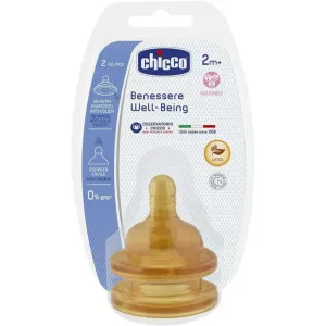 Chicco Well-Being Adjustable Rubber Teat Nipple, 2 Pieces