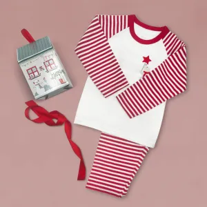Christmas Baby Pyjamas Red and White Striped - Size 3-4 years