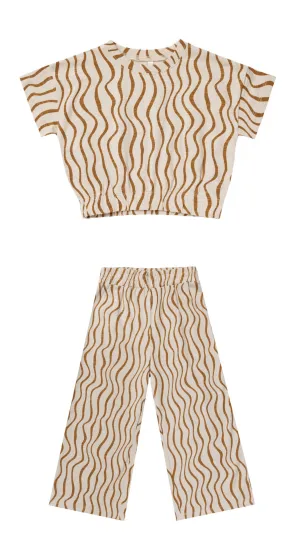 cinched jersey tee   pant set || wavy