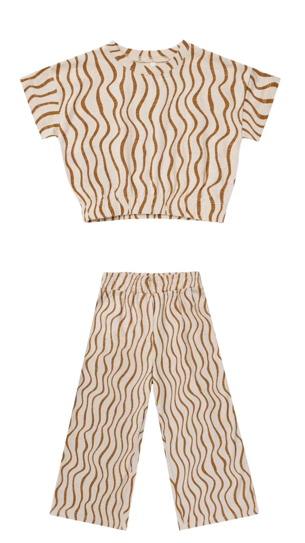 cinched jersey tee   pant set || wavy
