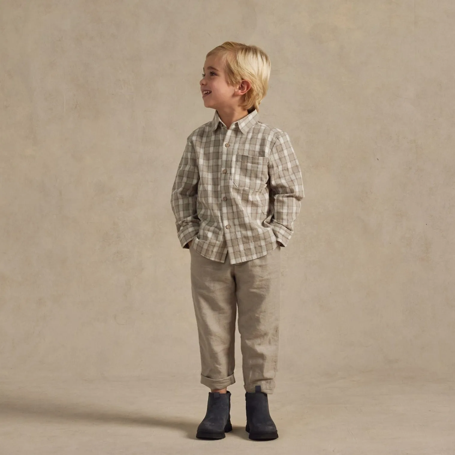 Collared Shirt - Pewter Plaid by Rylee   Cru - FINAL SALE