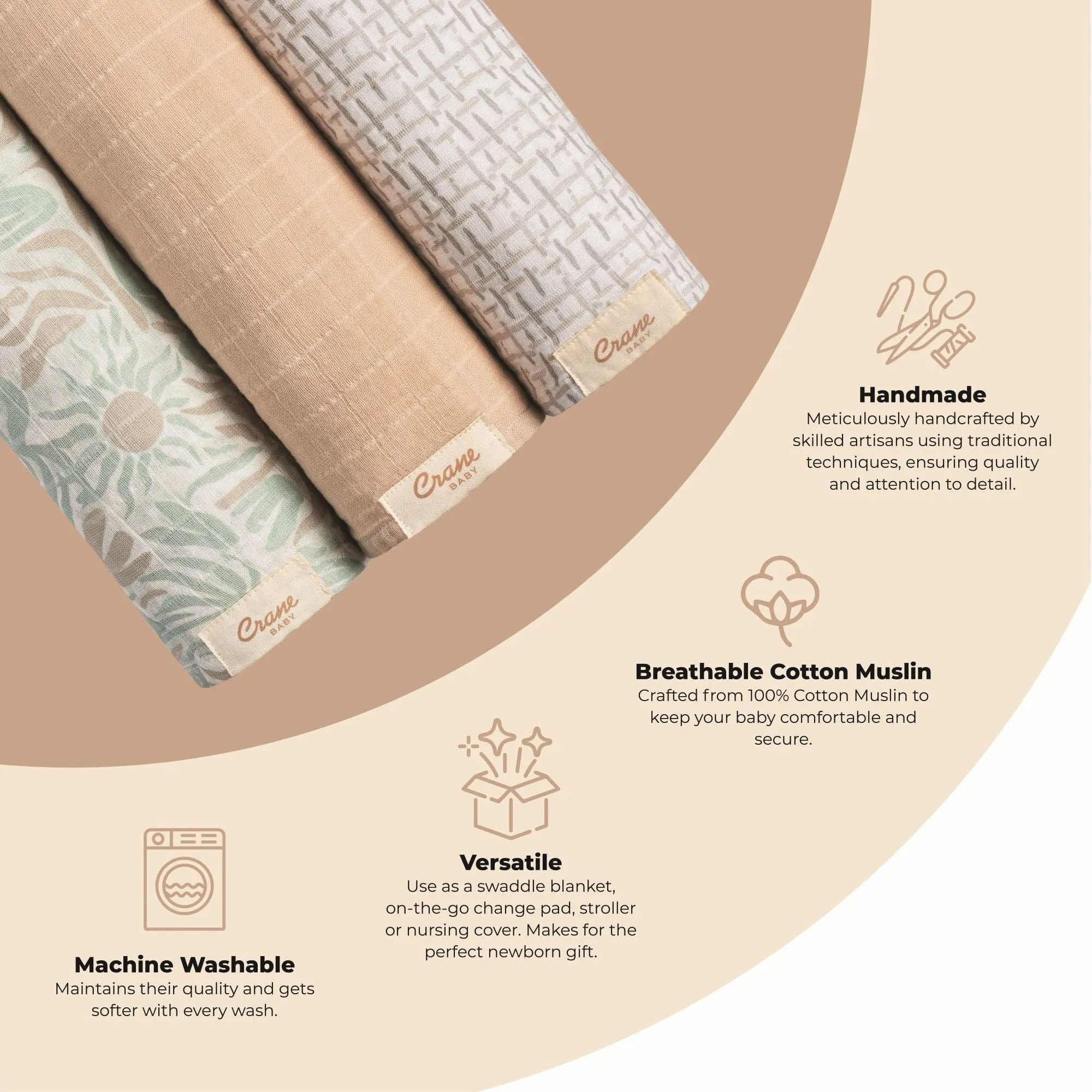 Crane Baby Cove 3-pc. Swaddle Set